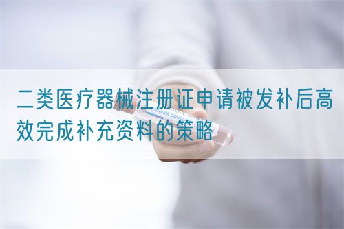 二類醫療器械注冊證申請被發補后高效完成補充資料的策略(圖1)